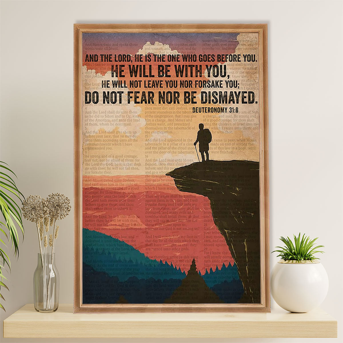 Hiking Canvas Wall Art Prints | He Will Be With You | Home Décor Gift for Hiker