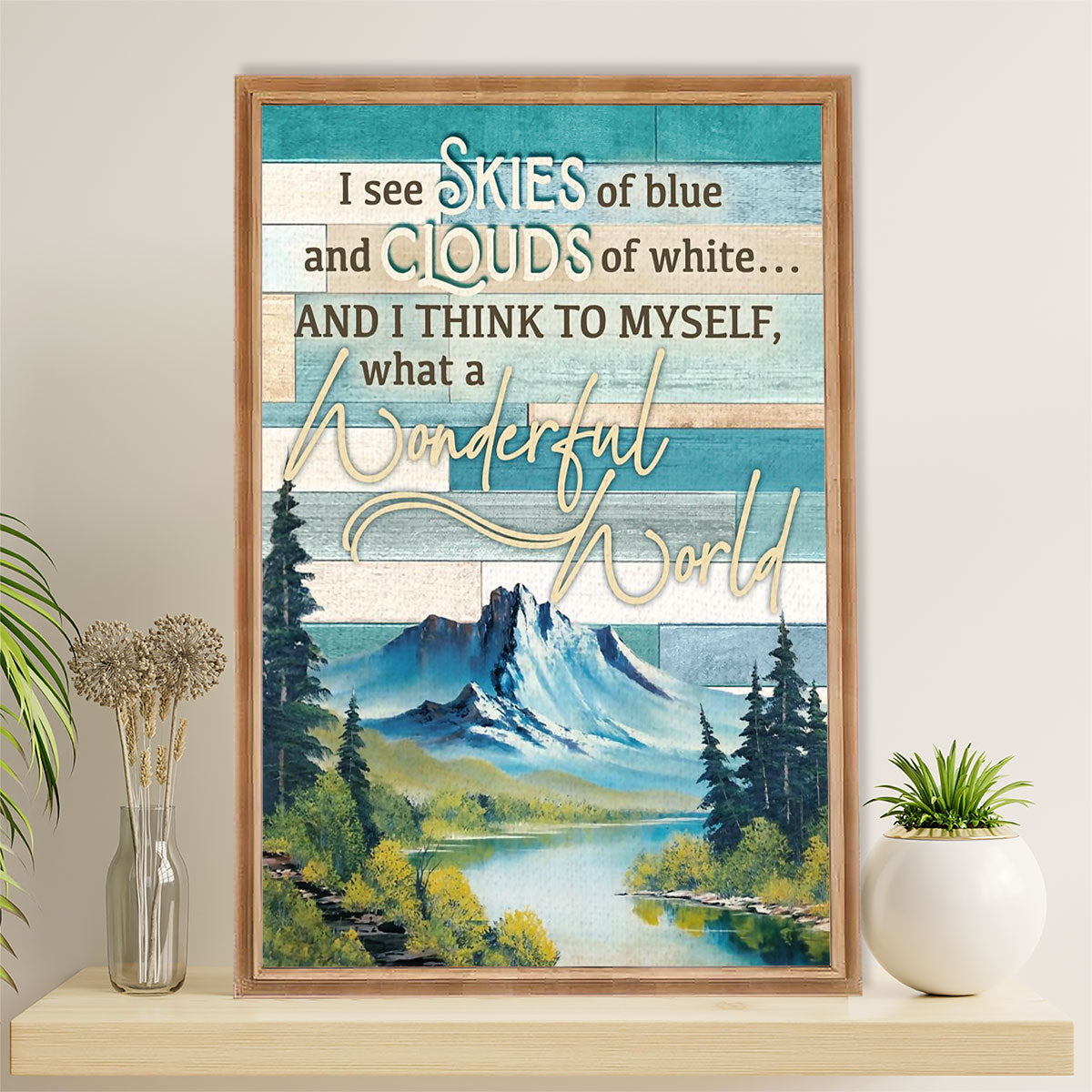 Hiking Canvas Wall Art Prints | Skies Of Blue, Clouds of White | Home Décor Gift for Hiker