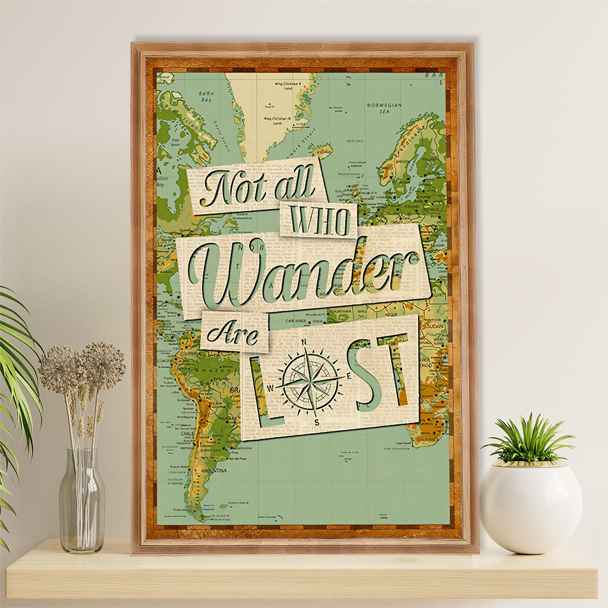 Hiking Canvas Wall Art Prints | Not All Those Who Wander Are Lost | Home Décor Gift for Hiker