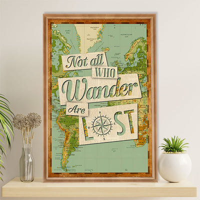 Hiking Poster Prints | Not All Those Who Wander Are Lost | Wall Art Gift for Hiker