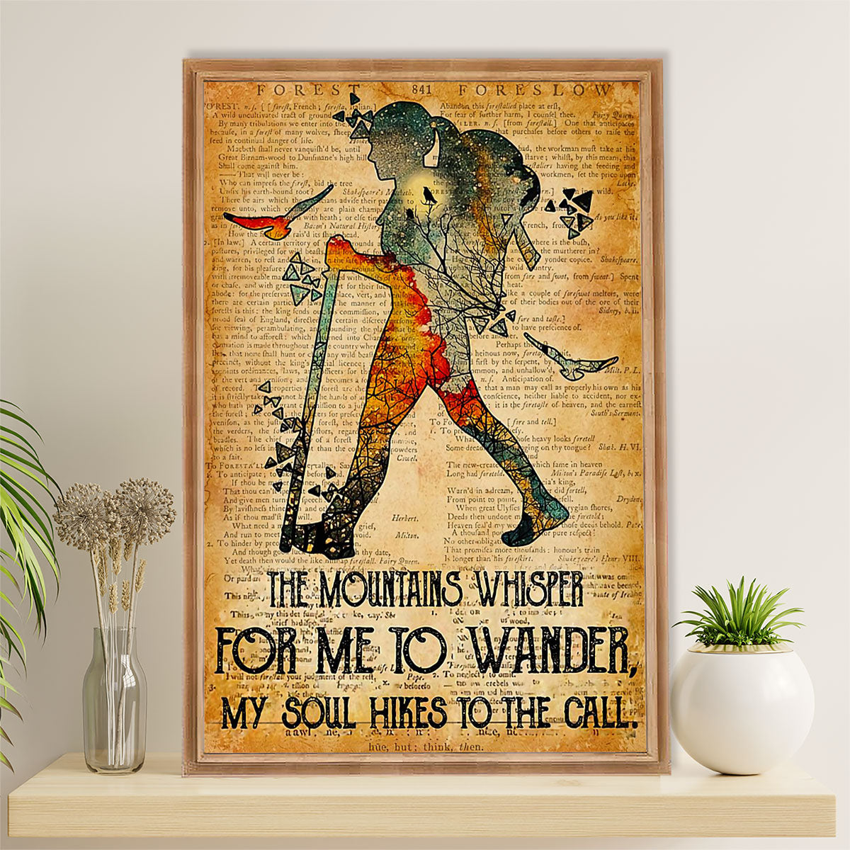 Hiking Canvas Wall Art Prints | The Mountains Whisper | Home Décor Gift for Hiker