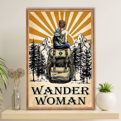 Hiking Canvas Wall Art Prints | Wander Woman | Home Décor Gift for Hiker
