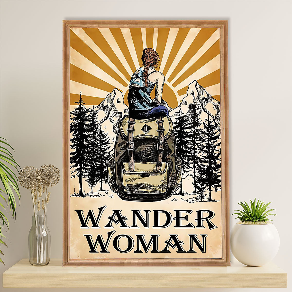 Hiking Poster Prints | Wander Woman | Wall Art Gift for Hiker