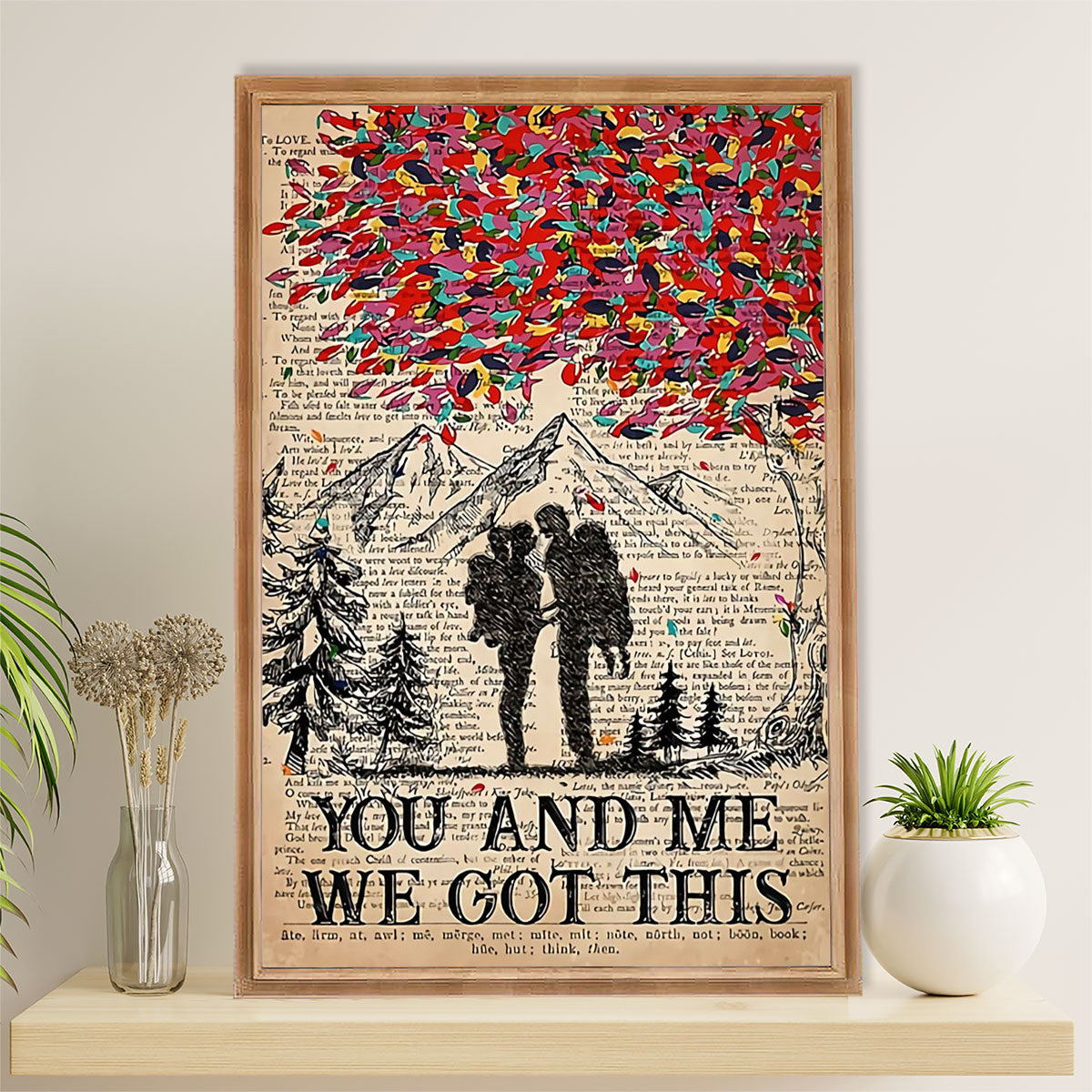 Hiking Canvas Wall Art Prints | Couple - You & Me We Got This | Home Décor Gift for Hiker