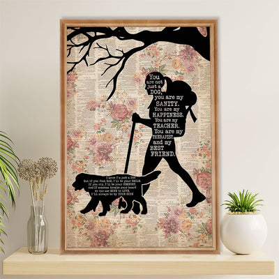 Hiking Canvas Wall Art Prints | Girl Loves Dog & Hiking | Home Décor Gift for Hiker