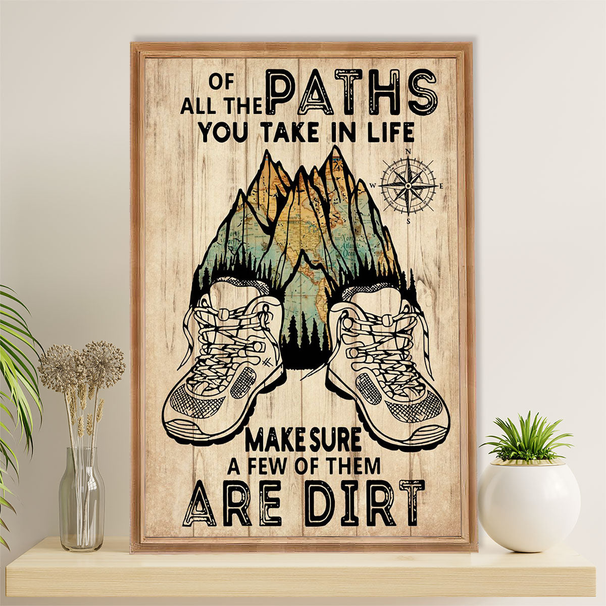 Hiking Poster Prints | Paths You Take In Life | Wall Art Gift for Hiker