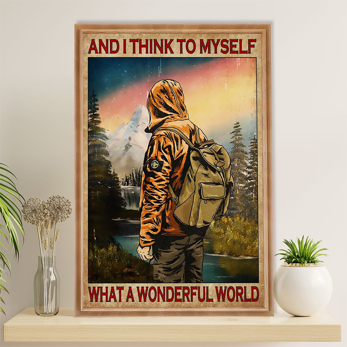 Hiking Canvas Wall Art Prints | What A Wonderful World | Home Décor Gift for Hiker