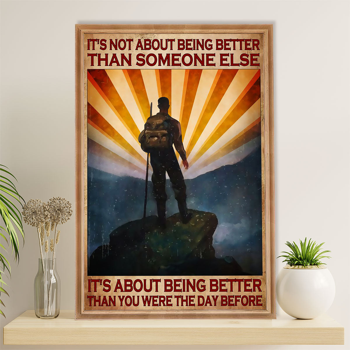 Hiking Poster Prints | Better Than The Day Before | Wall Art Gift for Hiker