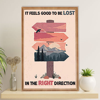 Hiking Canvas Wall Art Prints | Feels Good To Be Lost | Home Décor Gift for Hiker
