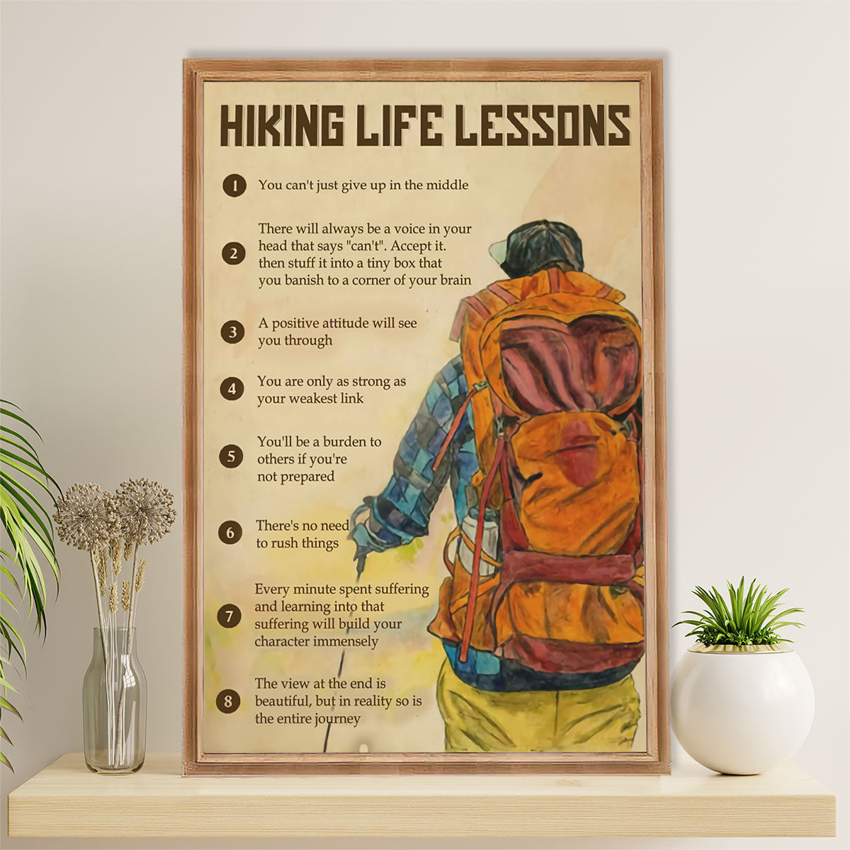 Hiking Canvas Wall Art Prints | Hiking Life Lessons | Home Décor Gift for Hiker