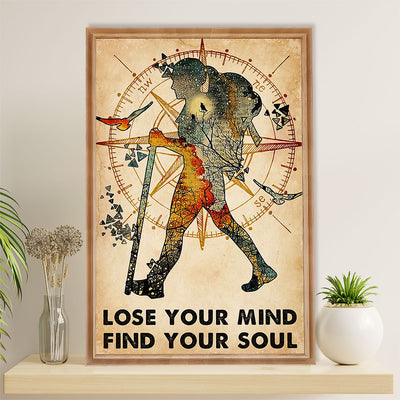 Hiking Canvas Wall Art Prints | Lose Your Mind, Find Your Soul | Home Décor Gift for Hiker