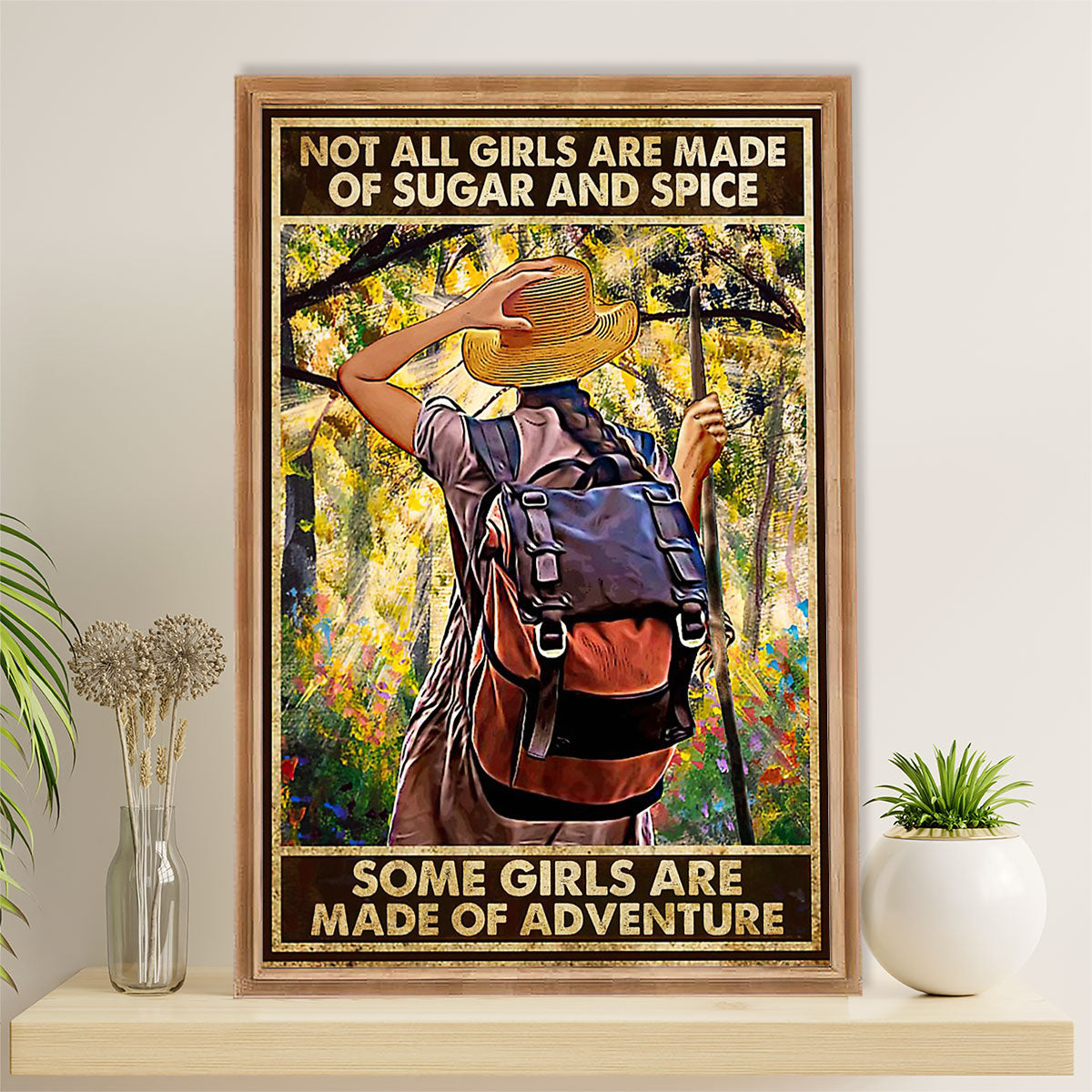 Hiking Poster Prints | Girls Made Of Adventure | Wall Art Gift for Hiker