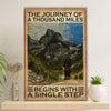 Hiking Poster Prints | Journey Of A Thousand Miles | Wall Art Gift for Hiker