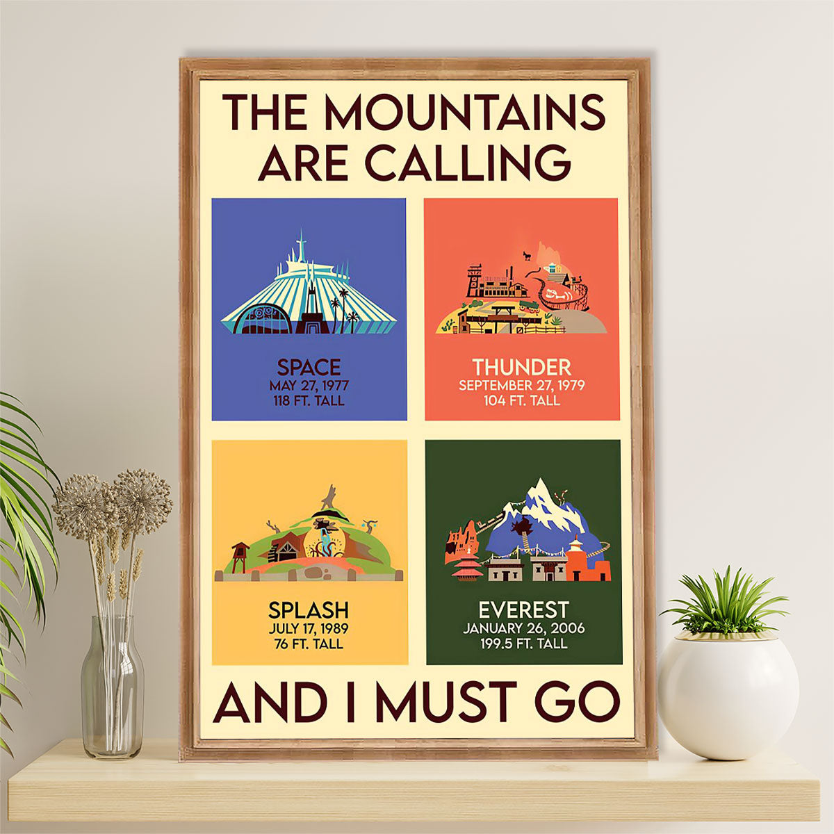 Hiking Canvas Wall Art Prints | Mountains Are Calling | Home Décor Gift for Hiker