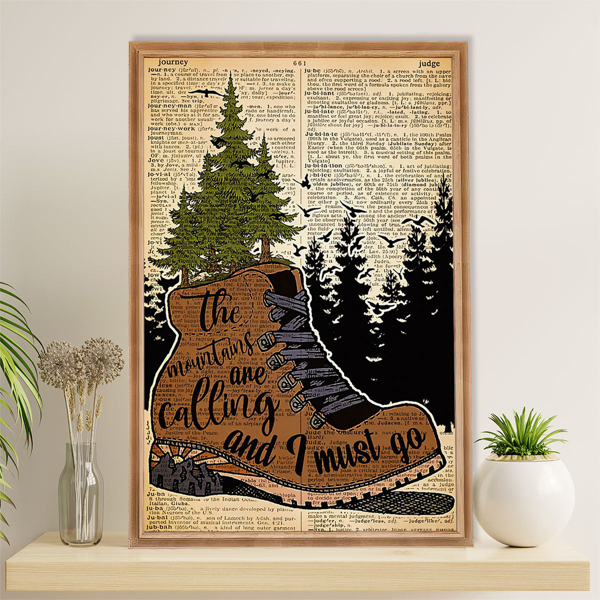 Hiking Canvas Wall Art Prints | Mountains Are Calling | Home Décor Gift for Hiker