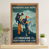 Hiking Canvas Wall Art Prints | Husband & Wife - Hiking Partners | Home Décor Gift for Hiker