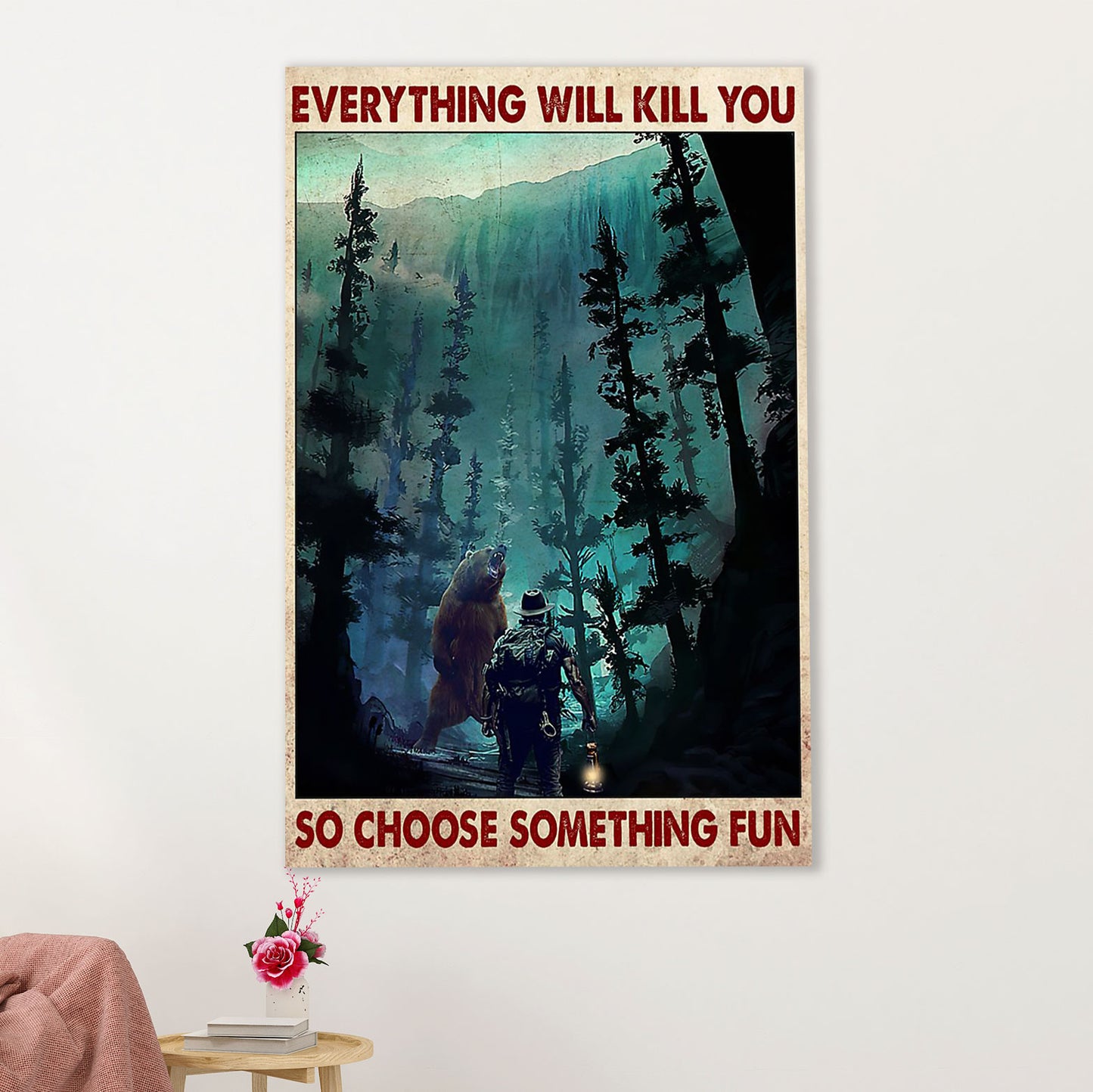 Hiking Poster Prints | Choose Something Fun | Wall Art Gift for Hiker