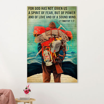 Hiking Canvas Wall Art Prints | God Has Not Given Us | Home Décor Gift for Hiker