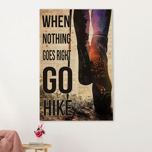 Hiking Canvas Wall Art Prints | Go Hike | Home Décor Gift for Hiker