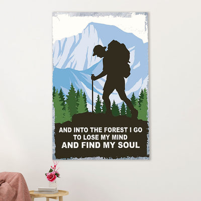 Hiking Canvas Wall Art Prints | Into The Forest I Go | Home Décor Gift for Hiker