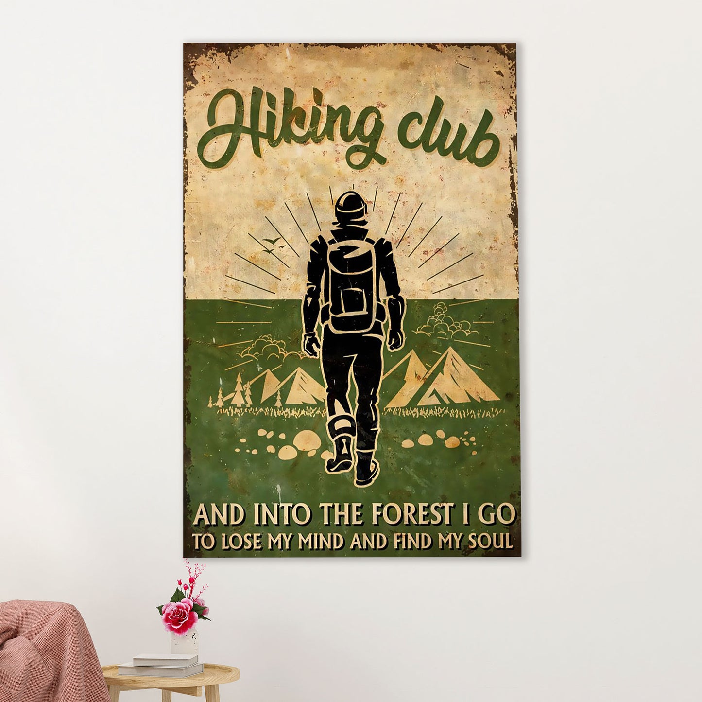 Hiking Canvas Wall Art Prints | Hiking Club | Home Décor Gift for Hiker