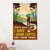 Hiking Canvas Wall Art Prints | Loves Hiking & Coffee | Home Décor Gift for Hiker