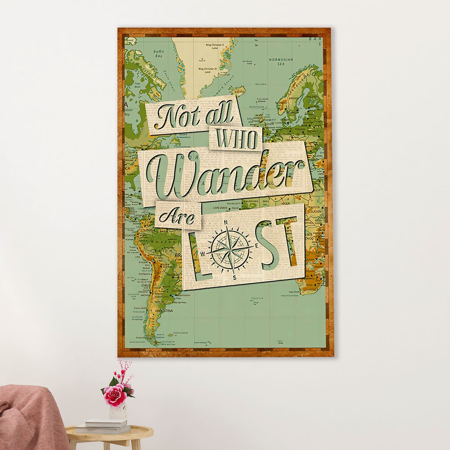 Hiking Poster Prints | Not All Those Who Wander Are Lost | Wall Art Gift for Hiker