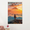 Hiking Poster Prints | The Mountains Are Calling | Wall Art Gift for Hiker