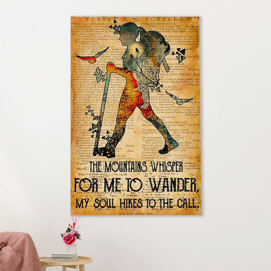 Hiking Canvas Wall Art Prints | The Mountains Whisper | Home Décor Gift for Hiker