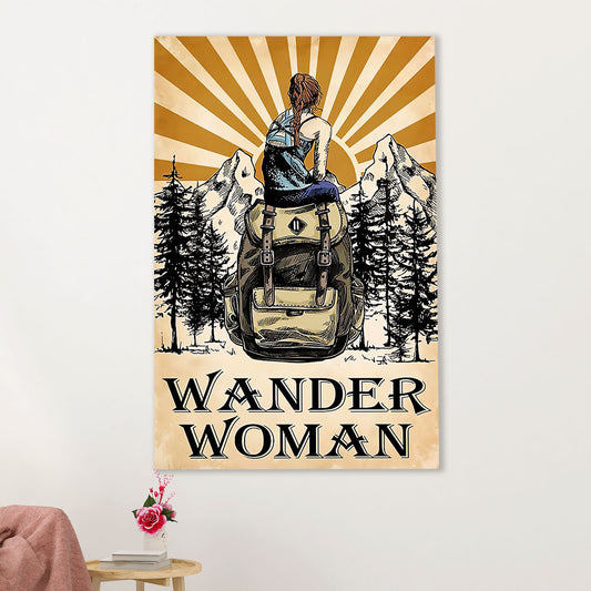 Hiking Canvas Wall Art Prints | Wander Woman | Home Décor Gift for Hiker