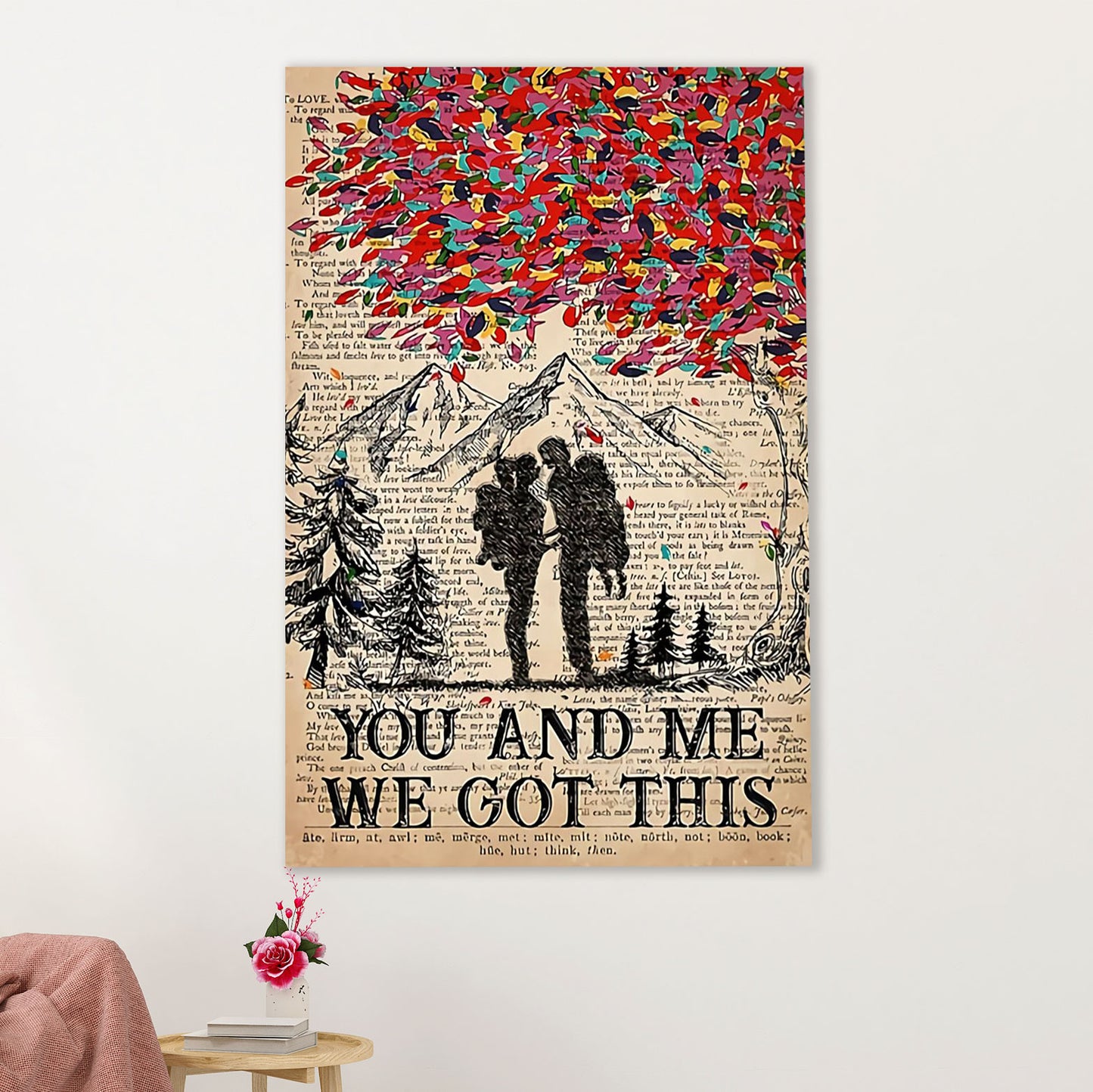 Hiking Canvas Wall Art Prints | Couple - You & Me We Got This | Home Décor Gift for Hiker