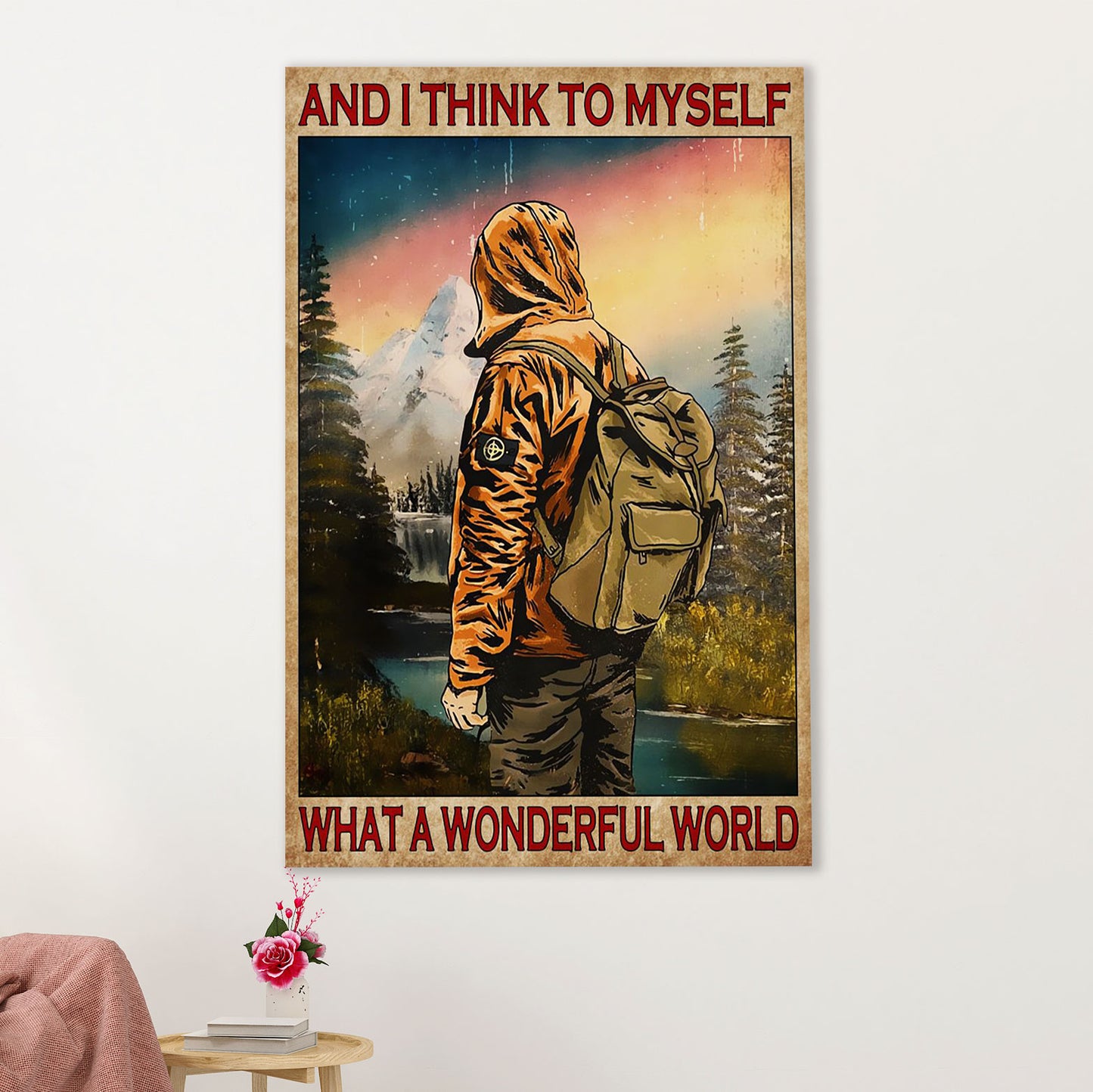 Hiking Poster Prints | What A Wonderful World | Wall Art Gift for Hiker
