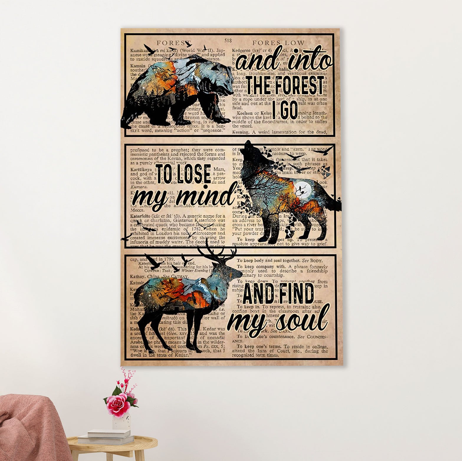 Hiking Poster Prints | Lose My Mind, Find My Soul | Wall Art Gift for Hiker