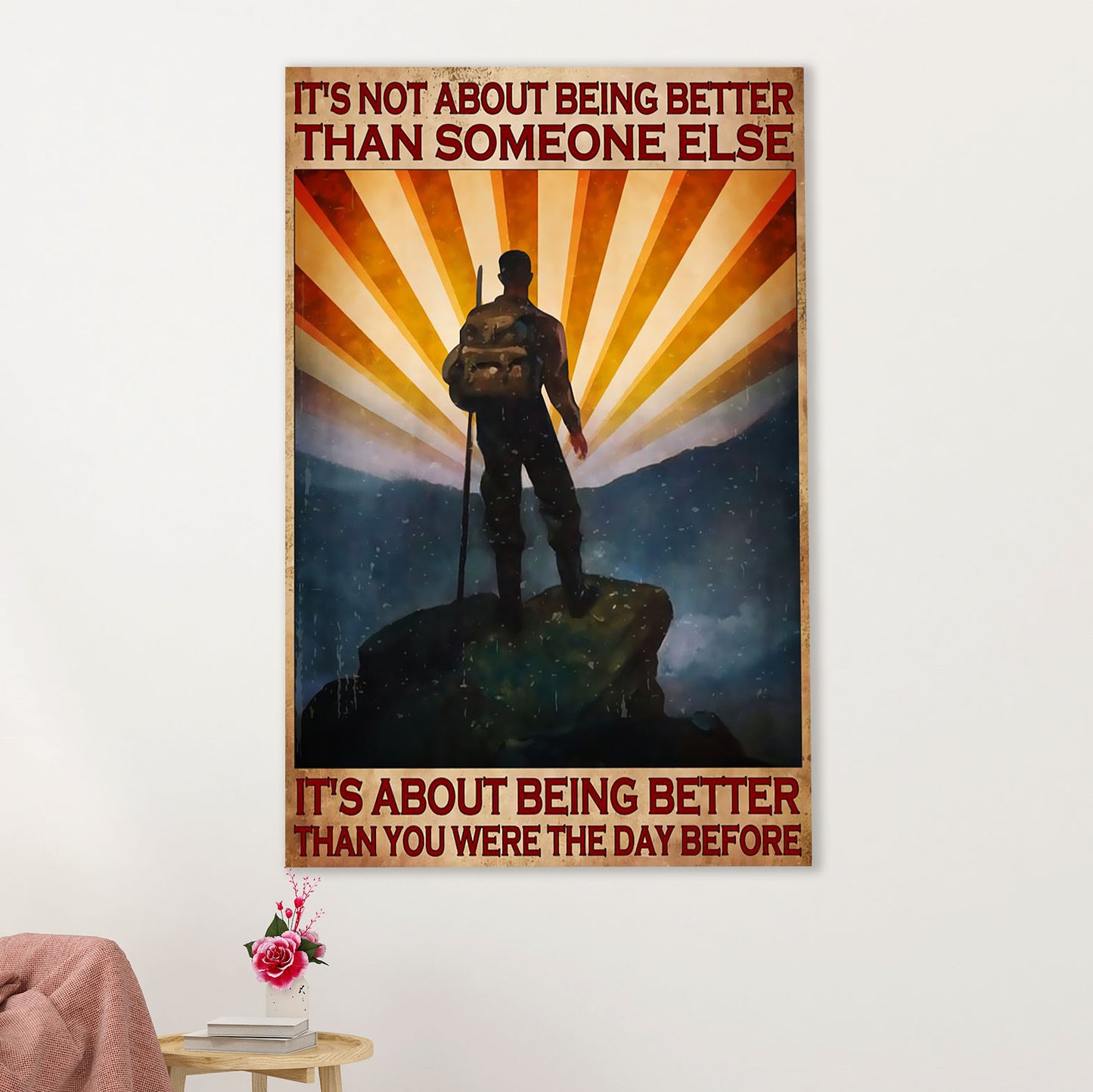 Hiking Canvas Wall Art Prints | Better Than The Day Before | Home Décor Gift for Hiker