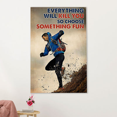 Hiking Canvas Wall Art Prints | Choose Something Fun | Home Décor Gift for Hiker