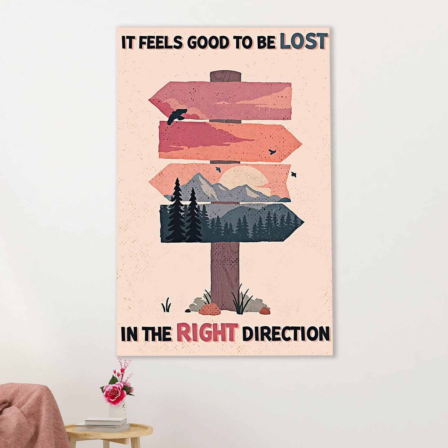 Hiking Canvas Wall Art Prints | Feels Good To Be Lost | Home Décor Gift for Hiker