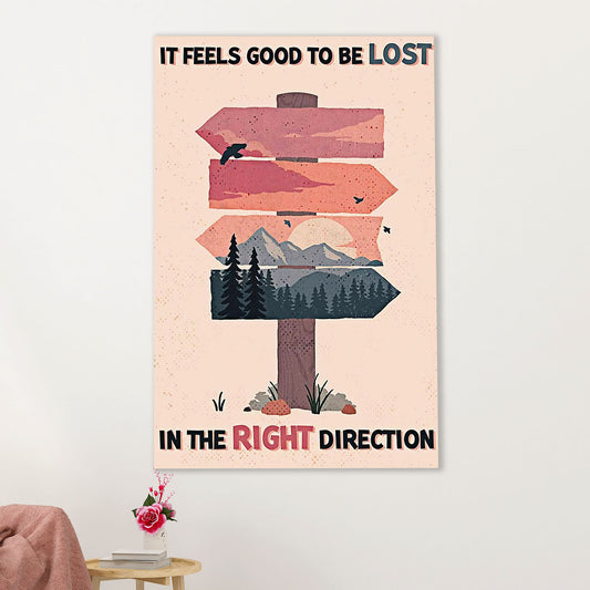 Hiking Canvas Wall Art Prints | Feels Good To Be Lost | Home Décor Gift for Hiker
