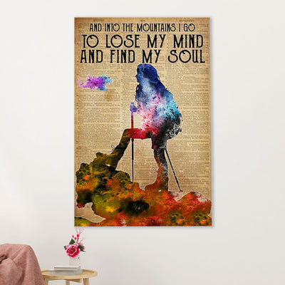 Hiking Canvas Wall Art Prints | Lose My Mind - Find My Soul | Home Décor Gift for Hiker