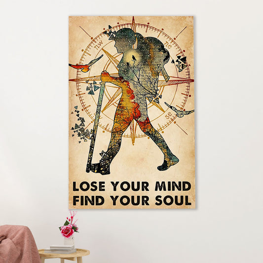 Hiking Canvas Wall Art Prints | Lose Your Mind, Find Your Soul | Home Décor Gift for Hiker