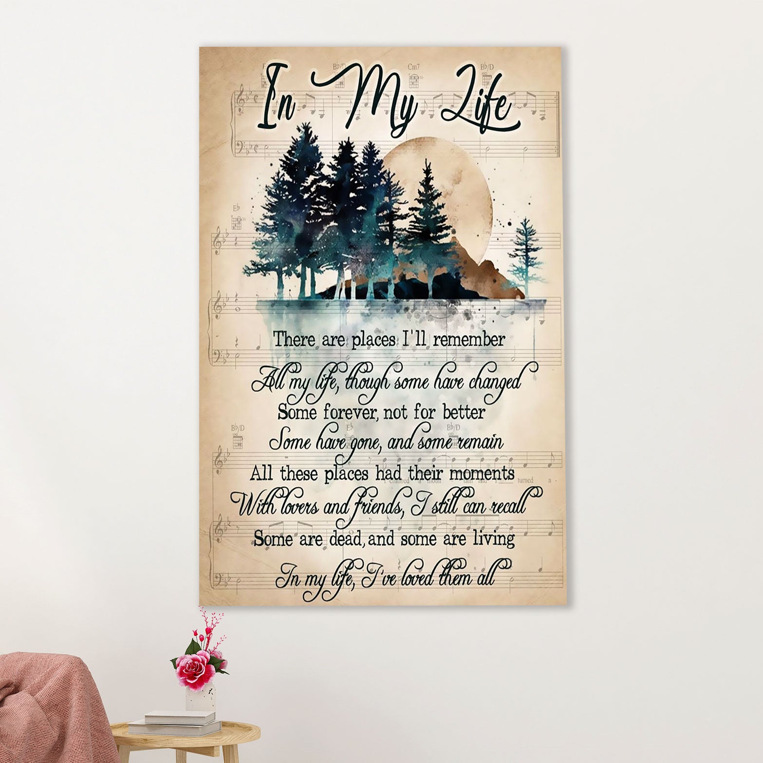 Hiking Poster Prints | In My Life Song | Wall Art Gift for Hiker