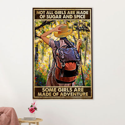 Hiking Poster Prints | Girls Made Of Adventure | Wall Art Gift for Hiker