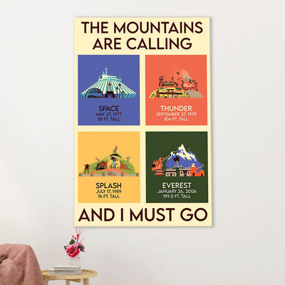 Hiking Poster Prints | Mountains Are Calling | Wall Art Gift for Hiker