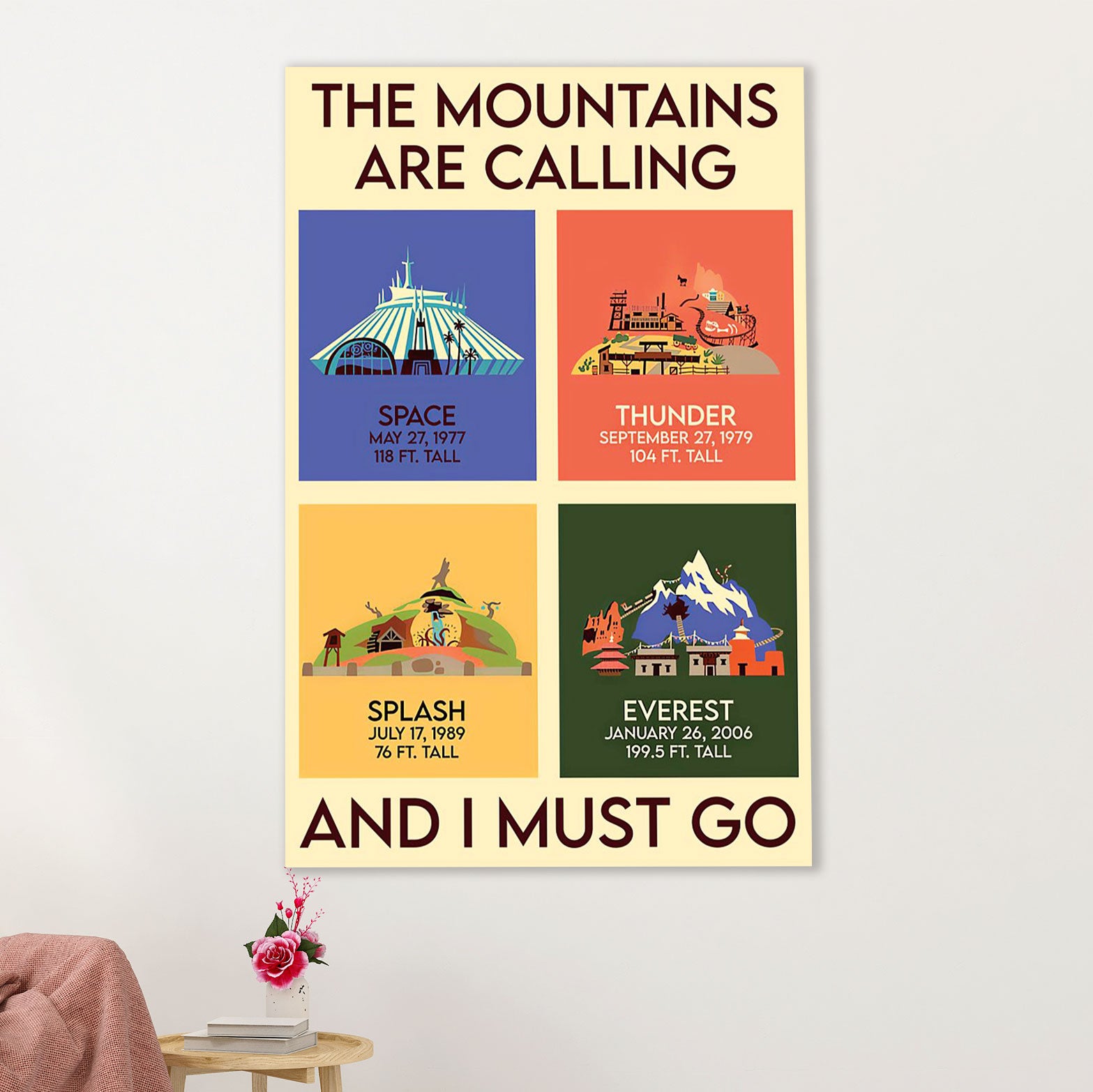 Hiking Canvas Wall Art Prints | Mountains Are Calling | Home Décor Gift for Hiker