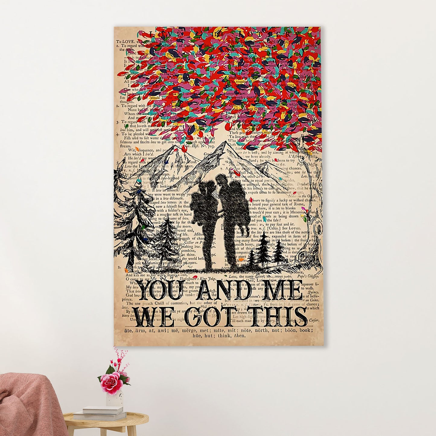Hiking Poster Prints | Couple Loves Hiking | Wall Art Gift for Hiker