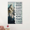 Hiking Canvas Wall Art Prints | Conquer A Mountain | Home Décor Gift for Hiker