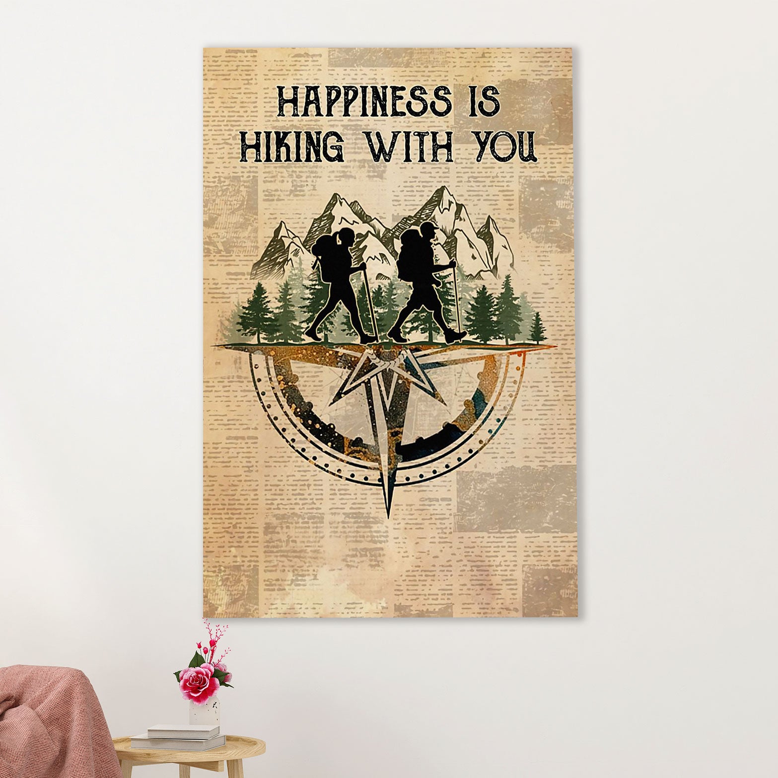 Hiking Poster Prints | Couple Loves Hiking | Wall Art Gift for Hiker