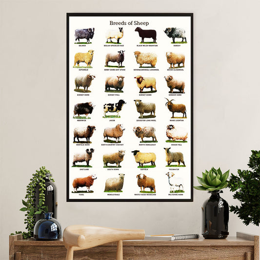 Farming Poster Prints | Breeds of Sheep | Wall Art Gift for Farmer