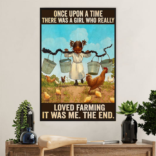 Farming Poster Prints | Girl Loves Farming | Wall Art Gift for Farmer