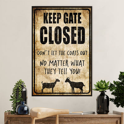 Farming Poster Prints | Keep Gate Closed | Wall Art Gift for Farmer