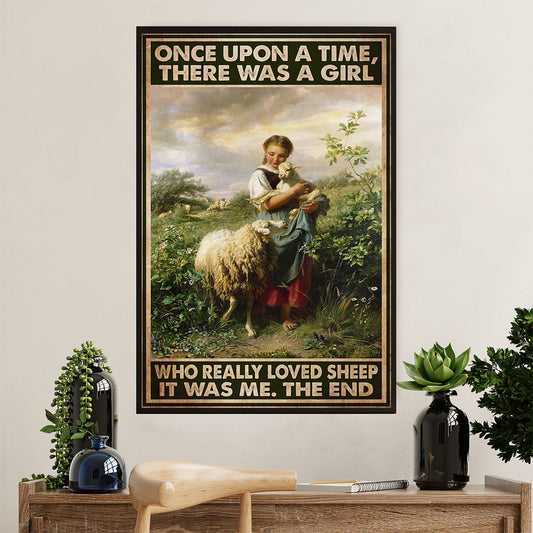 Farming Poster Prints | Girl Loves Sheep | Wall Art Gift for Farmer